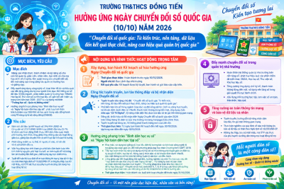 TRƯỜNG TIỂU HỌC VÀ THCS ĐỒNG TIẾN ĐẨY MẠNH TUYÊN TRUYỀN, THỰC HIỆN CHUYỂN ĐỔI SỐ TRONG GIÁO DỤC