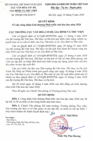 CÔ BÙI THỊ TƯƠI – NHÂN VIÊN THƯ VIỆN NHÀ TRƯỜNG VINH DỰ ĐẠT “GIẢI THƯỞNG PHÁT TRIỂN VĂN HÓA ĐỌC NĂM 2026”